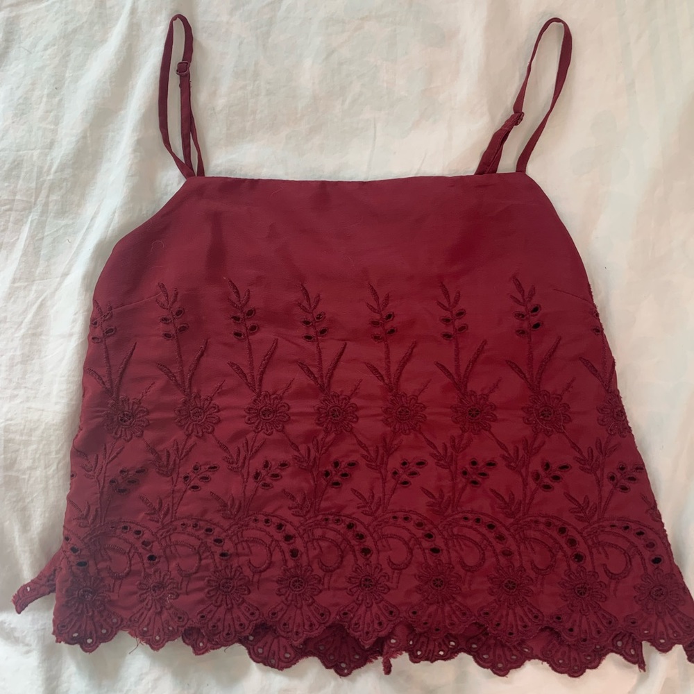EMBROIDERED MAUVE TANK
